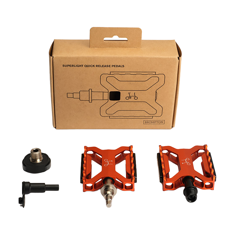 Balfes Bikes Brompton Superlight Quick Release Pedals in Orange | Free postage over £30, £10 off first order, price match & 0% finance.