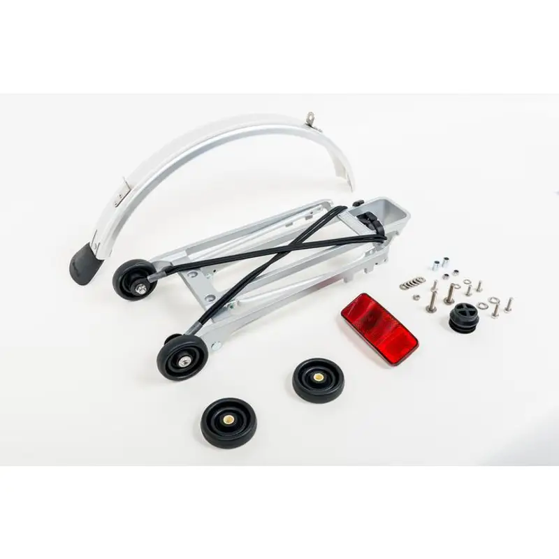 Balfes Bikes Brompton Rack set complete incl 4 rollers + mudguard - 6mm holes in Silver | Free postage over £30, £10 off first order, price match & 0% finance.