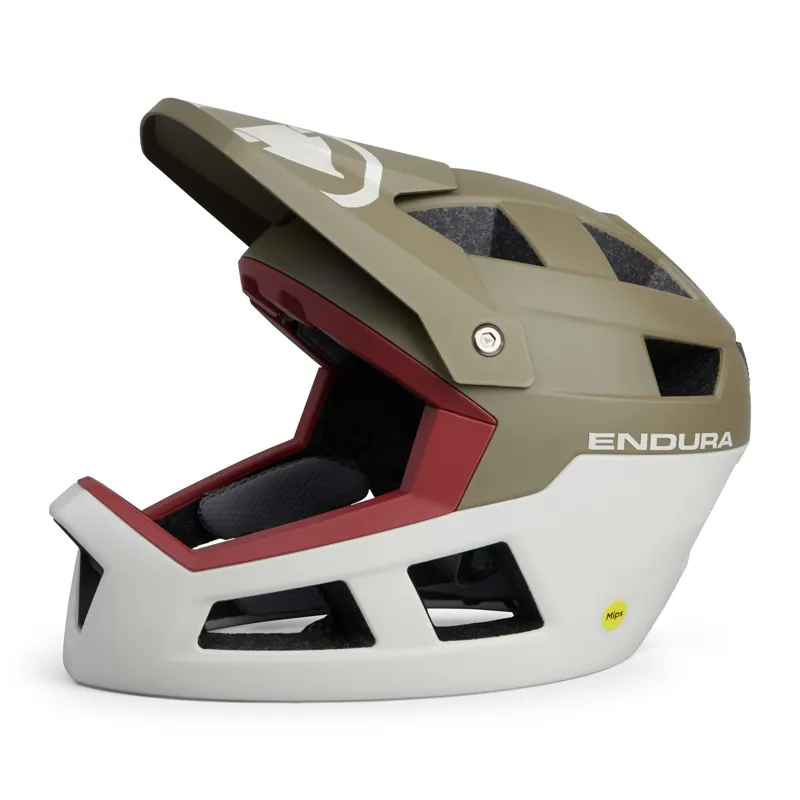 Endura SingleTrack Full Face Mips Helmet in Tweed Green-1