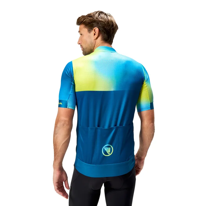 Endura Bitmap Block FS260 Print Short Sleeve Jersey in Barra Blue-3