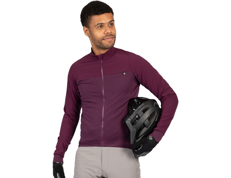 Endura GV500 Long Sleeve Jersey in Aubergine