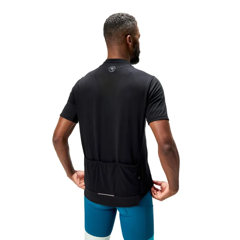 Endura Loop Short Sleeve Zipped Jersey in Black-3
