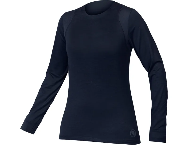Endura Women's SingleTrack Long Sleeve Jersey in Midnight Navy