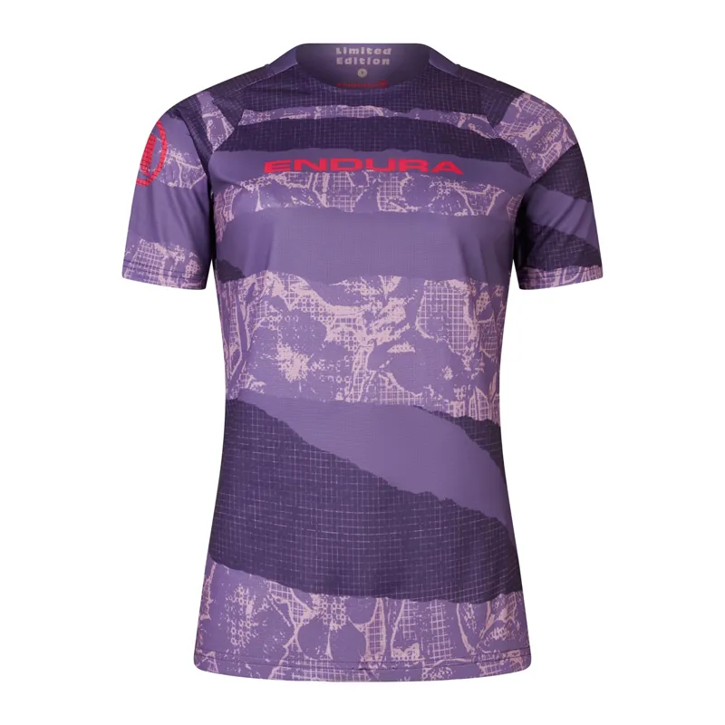 Balfes Bikes Endura PATCHWORK Women's LTD Printed Short Sleeve Tee in Bramble | Free postage over £30, £10 off first order, price match & 0% finance.