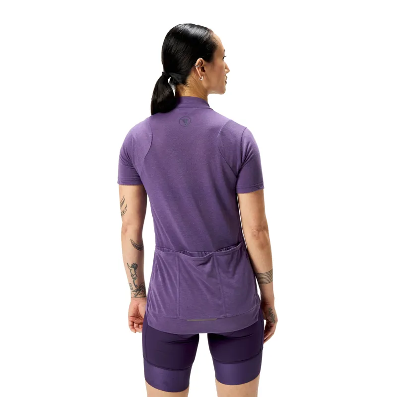 Endura Women's Loop Short Sleeve Zipped Jersey in Heather-1