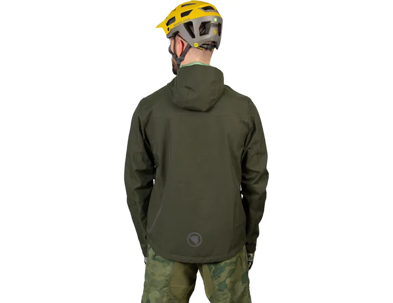 Endura Hummvee Waterproof Hooded Jacket in Bottle Green-3