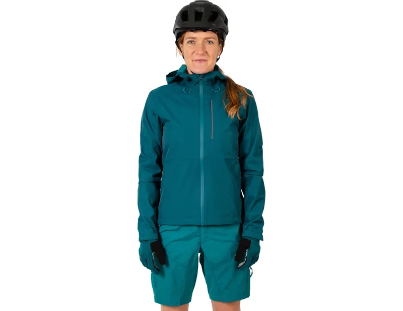 Endura Women's Hummvee Waterproof Hooded Jacket in Teal-2