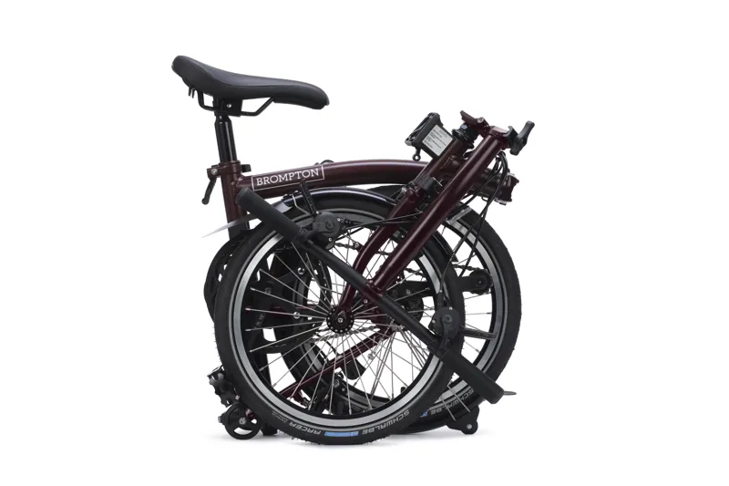 Brompton C Line 12-Speed SuperRoll Folding Bike 2027 in Plum Red-1