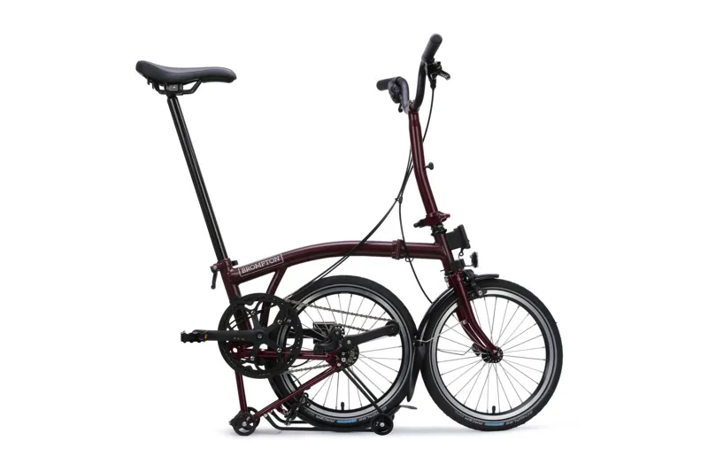 Brompton C Line 12-Speed SuperRoll Folding Bike 2027 in Plum Red-3