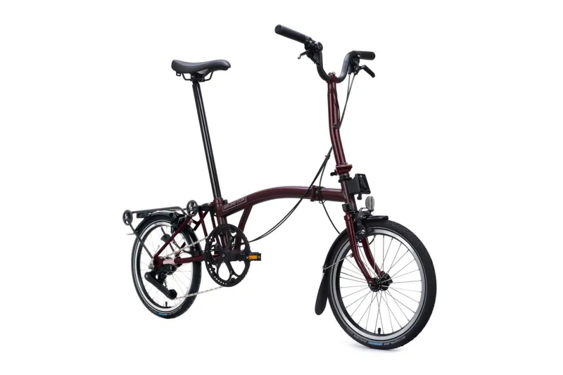 Brompton C Line 12-Speed SuperRoll Folding Bike 2027 in Plum Red-2