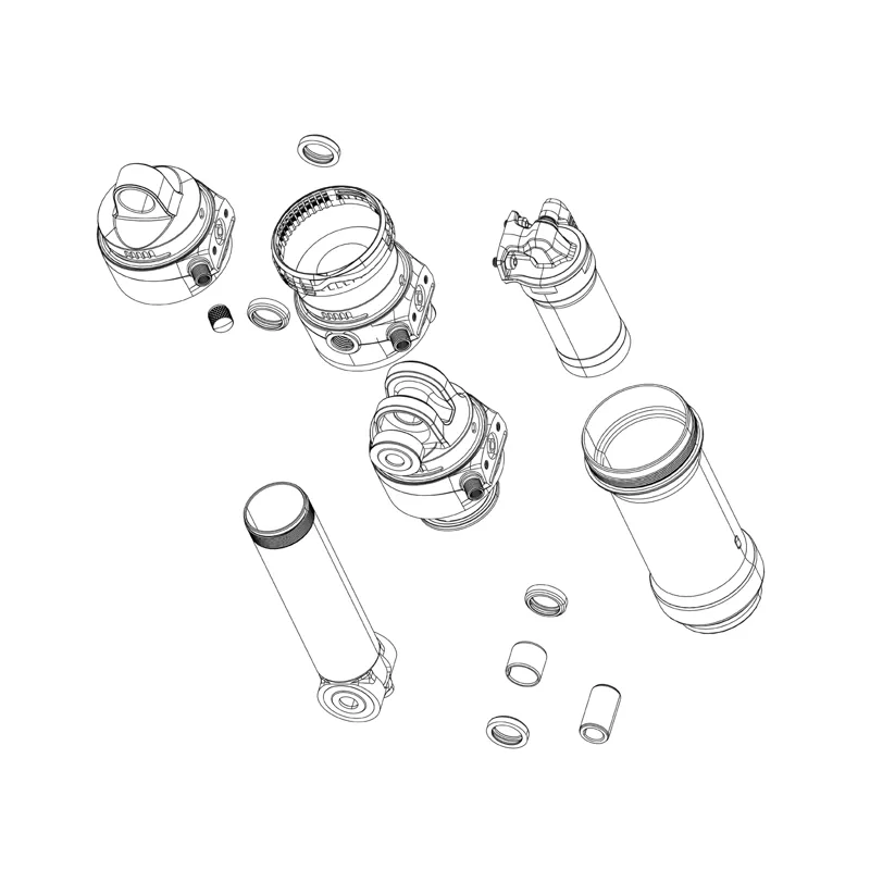 RockShox Rear Shock Damper Shaft Assembly Steel for Deluxe Coil B1+ Super Deluxe Coil B1+ 2023+ Vivid Coil C1 2025+