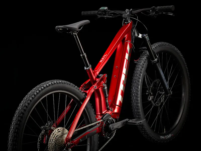Trek Rail 5 Deore 500Wh FS Electric Mountain Bike 2022 in Crimson and Lithium Grey-1