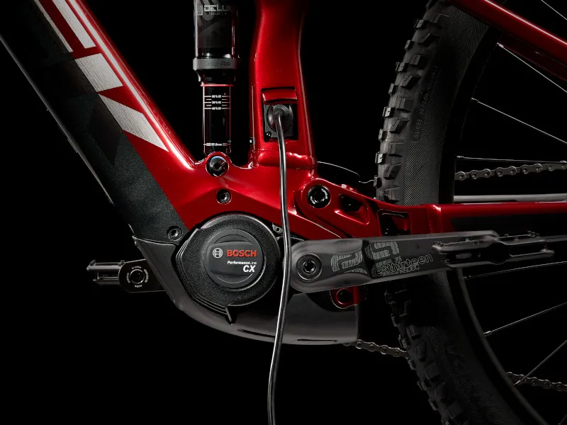 Trek Rail 5 Deore 500Wh FS Electric Mountain Bike 2022 in Crimson and Lithium Grey-2