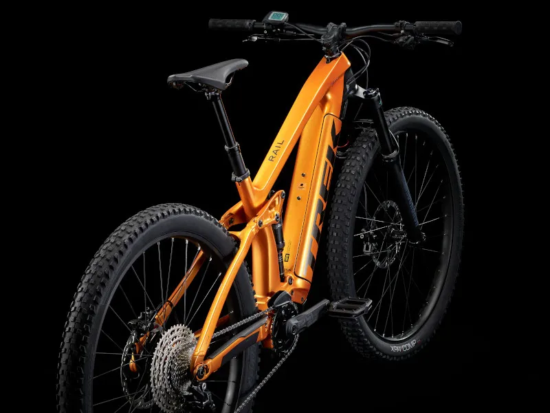 Trek Rail 9.5 Deore 625wh Full Suspension Electric MTB 2023 in Factory Orange/Lithium Grey-1