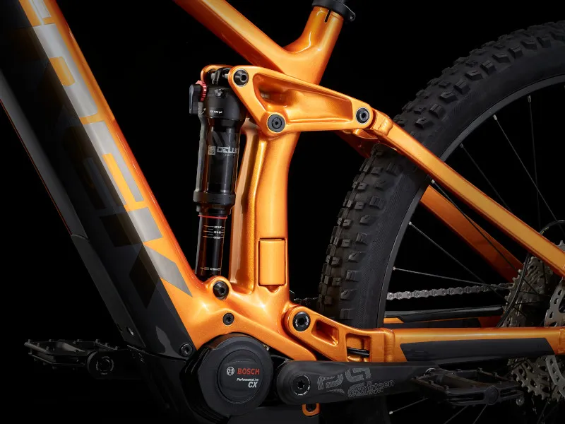 Trek Rail 9.5 Deore 625wh Full Suspension Electric MTB 2023 in Factory Orange/Lithium Grey-6