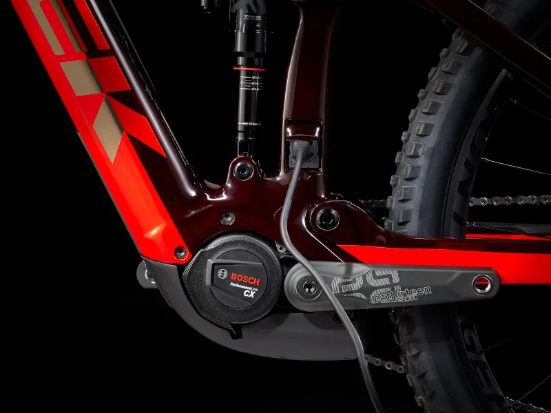 Trek Rail 9.8 XT Gen 3 Electric Full Suspension Mountain Bike 2023 in Red-2