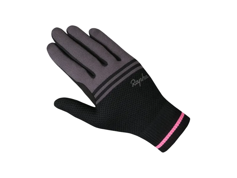 Rapha Merino Cycling Full Finger Gloves in Black/Dark Grey-1