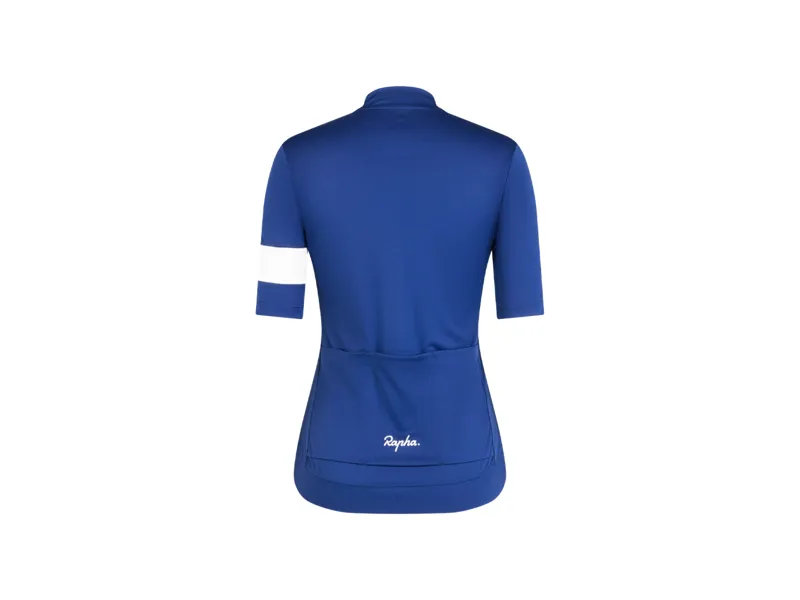 Rapha Core Women's Cycling Short Sleeve Jersey in Blue/White-1
