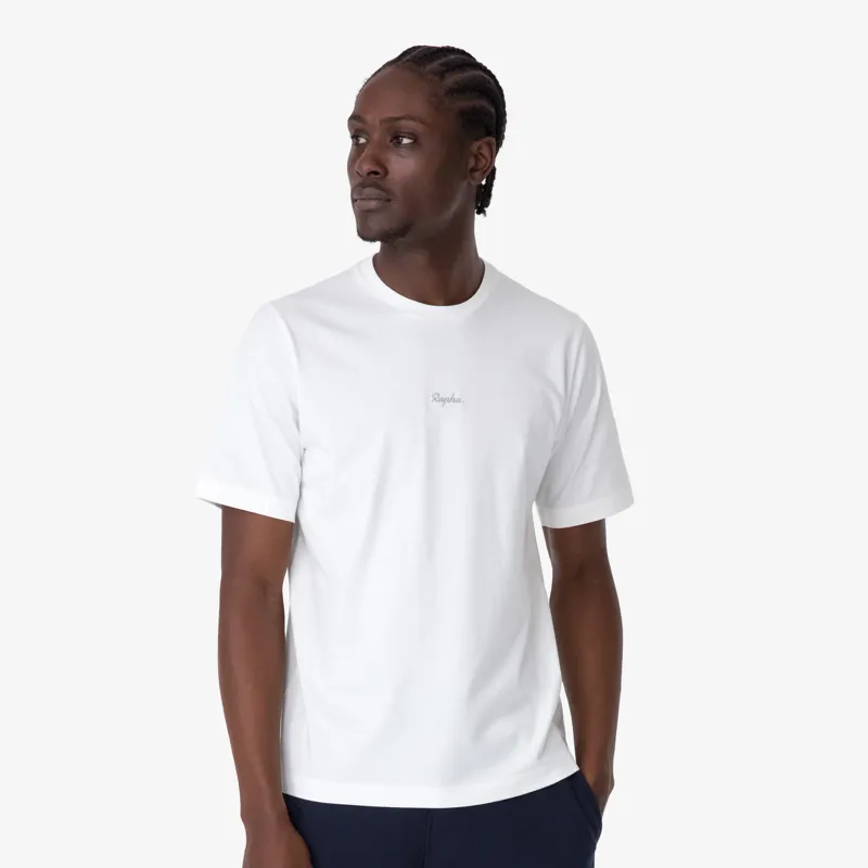 Rapha Cotton T-Shirt in White/Light Grey
