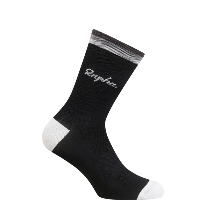 Rapha Logo Socks in Black/Grey/Carbon Grey