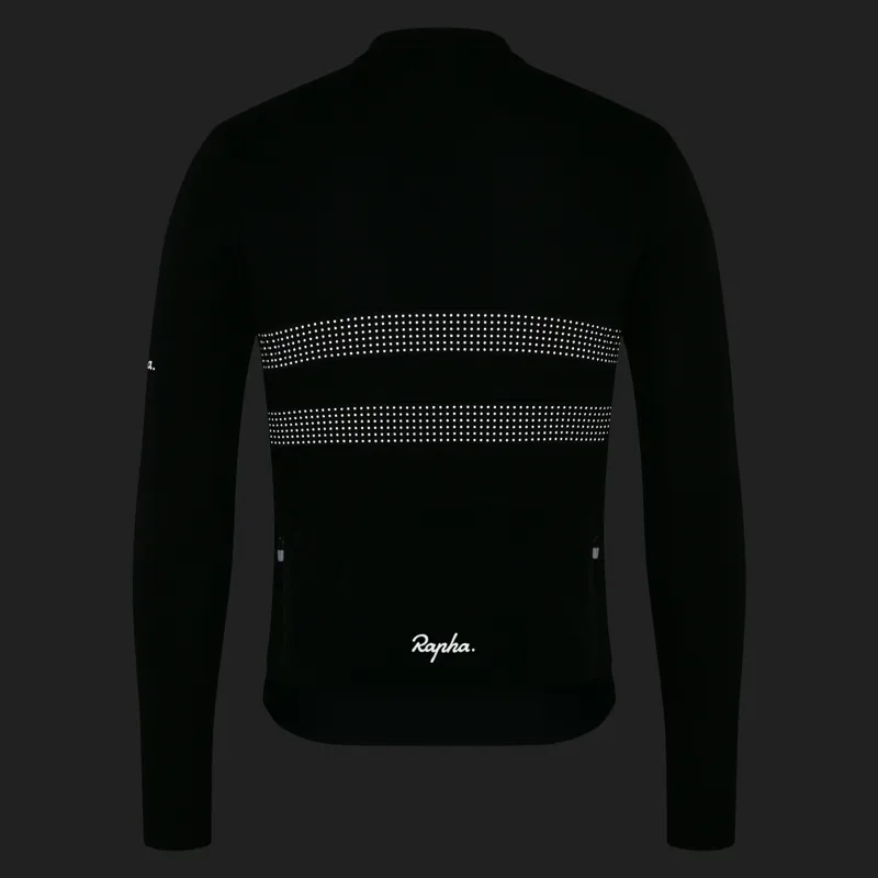 Rapha Men's Brevet Long Sleeve Merino Jersey III in Black-7