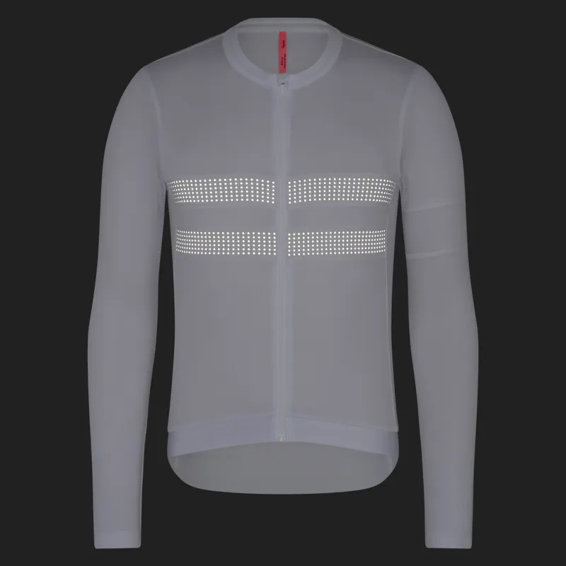 Rapha Men's Brevet Long Sleeve Merino Jersey III in White/Silver-6