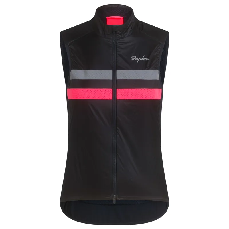 Rapha Women's Brevet Insulated Gilet in Dark Navy/Hi-Vis Pink
