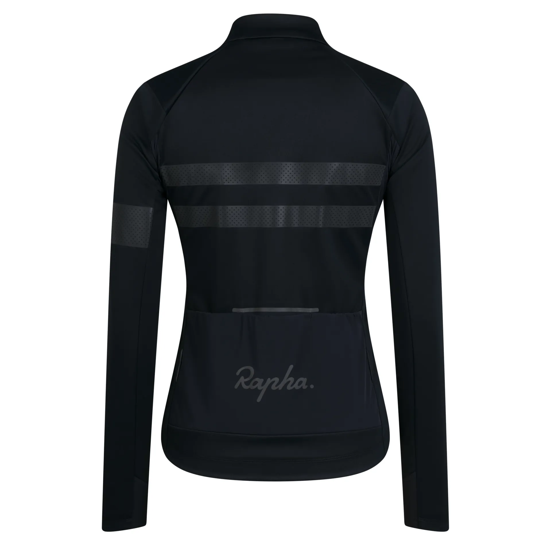 ウェア Rapha WOMEN'S BREVET LONG SLEEVE JERSEY Rapha Women's Brevet Long Sleeve Windstopper Jersey in Black/Black