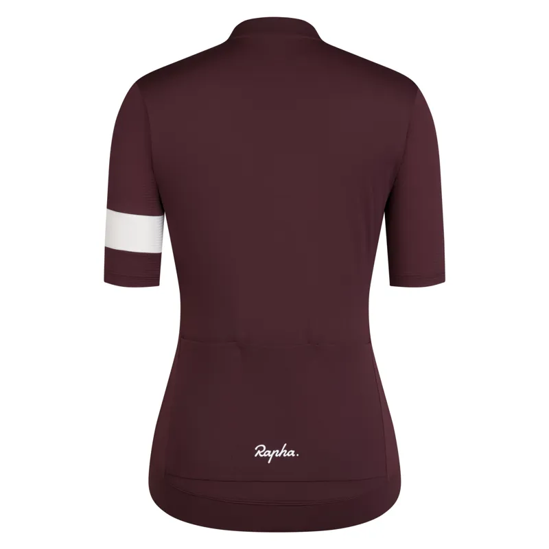 Rapha Women's Core Lightweight Short Sleeve Jersey in Fudge/White Alyssum-1