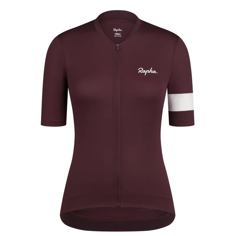 Rapha Women's Core Lightweight Short Sleeve Jersey in Fudge/White Alyssum