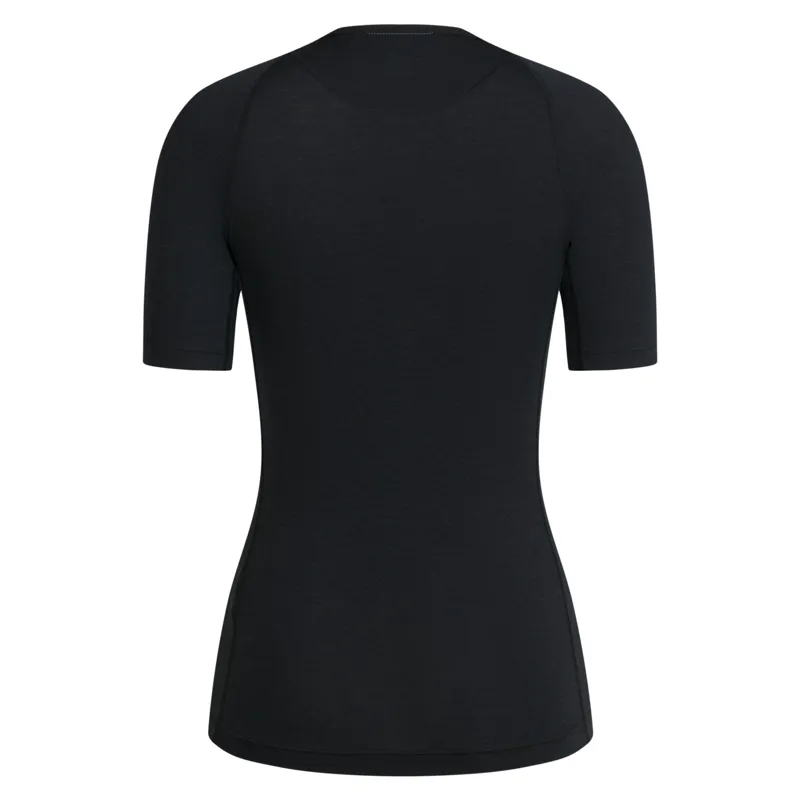 Rapha Women's Merino Short Sleeve Base Layer in Black/Black-1