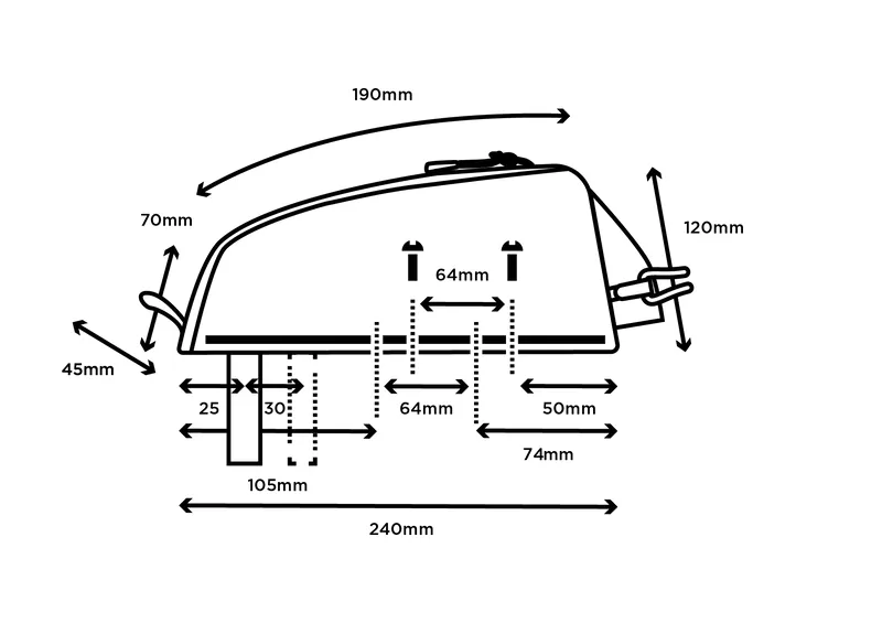 Restrap 1.2L Race Top Tube Bag Short in Black-6