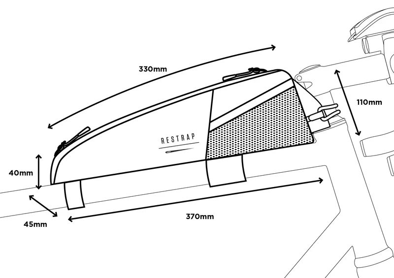 Restrap Race Top Tube Bag 1.5L in Black-9