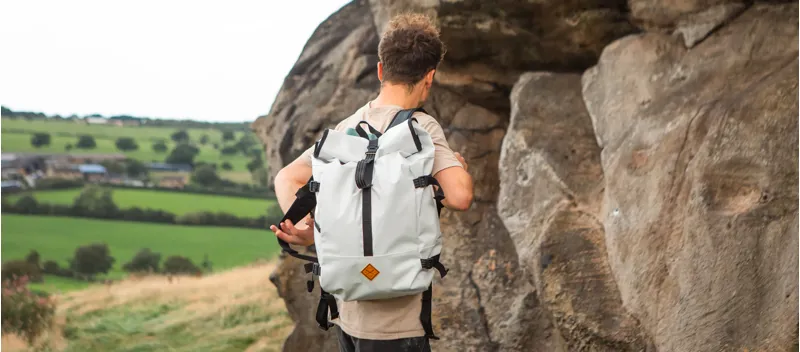 Restrap Rolltop Backpack 40L in White-9