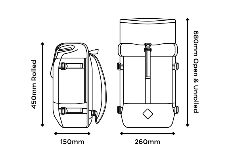 Restrap Rolltop Backpack 22L in Black-12