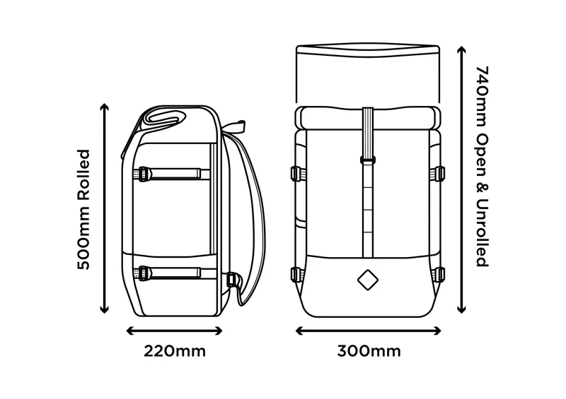 Restrap Rolltop Backpack 40L in Black-9