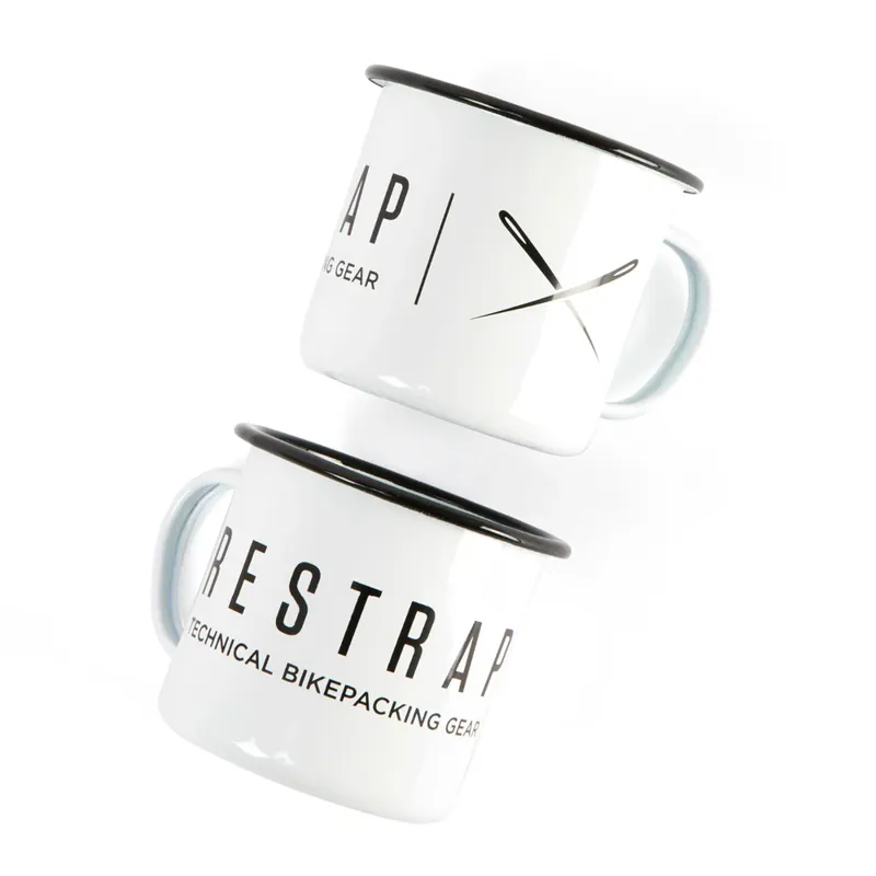 Restrap Technical Bikepacking Gear 20oz Enamel Mug in White-3