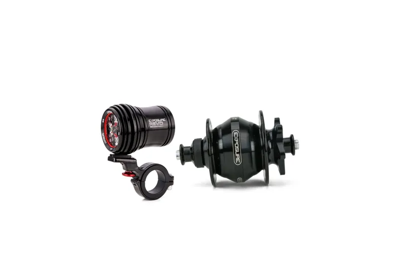 Exposure Lights Revo Pack Dynamo Light with 32 Spoke Disc Brake QR12 Hub in Black