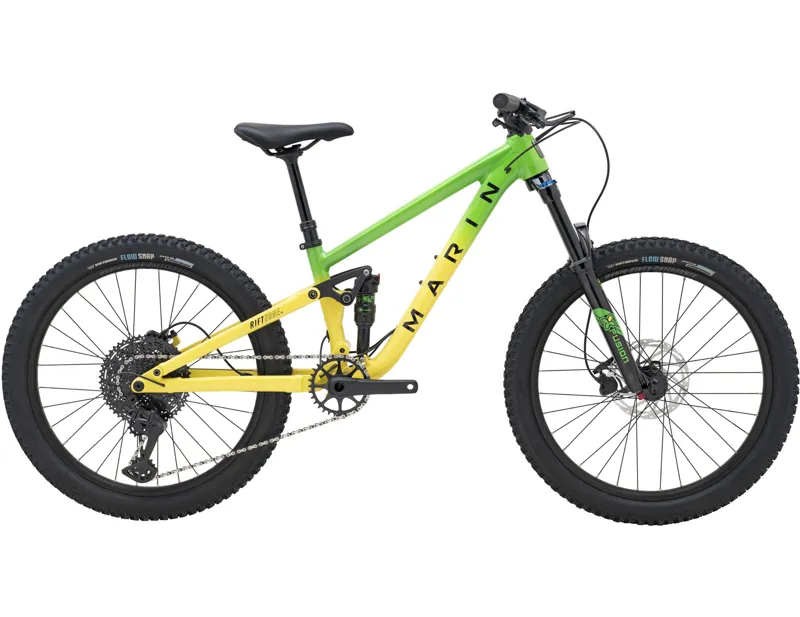 Marin Rift Zone JR 24 inch wheel Kids Bike 2026 in Green/Yellow