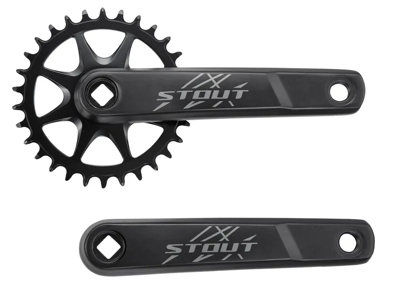 Specialized CRK STOUT 165MM L+R ARMS ALLOY SQUARE-TAPER 30T RIVETED RING 1X10 SPD BLACK in Black