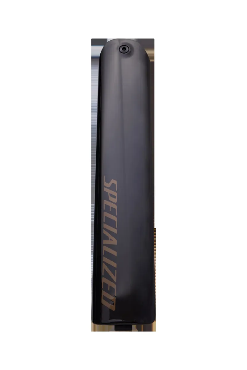 Specialized ELE COVER MY26 LEVO R BATTERY COVER W/ BOLT - CARB/BNTGLDMET in Gloss Carbon/Burnt Gold Metallic