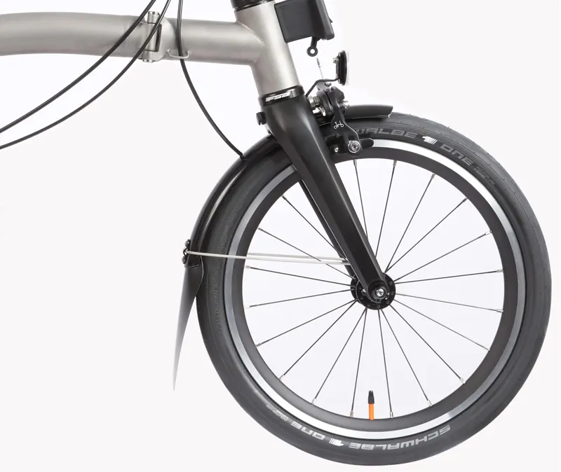 Brompton T Line 4-Speed Folding Bike 2026 in Blasted Titanium-5