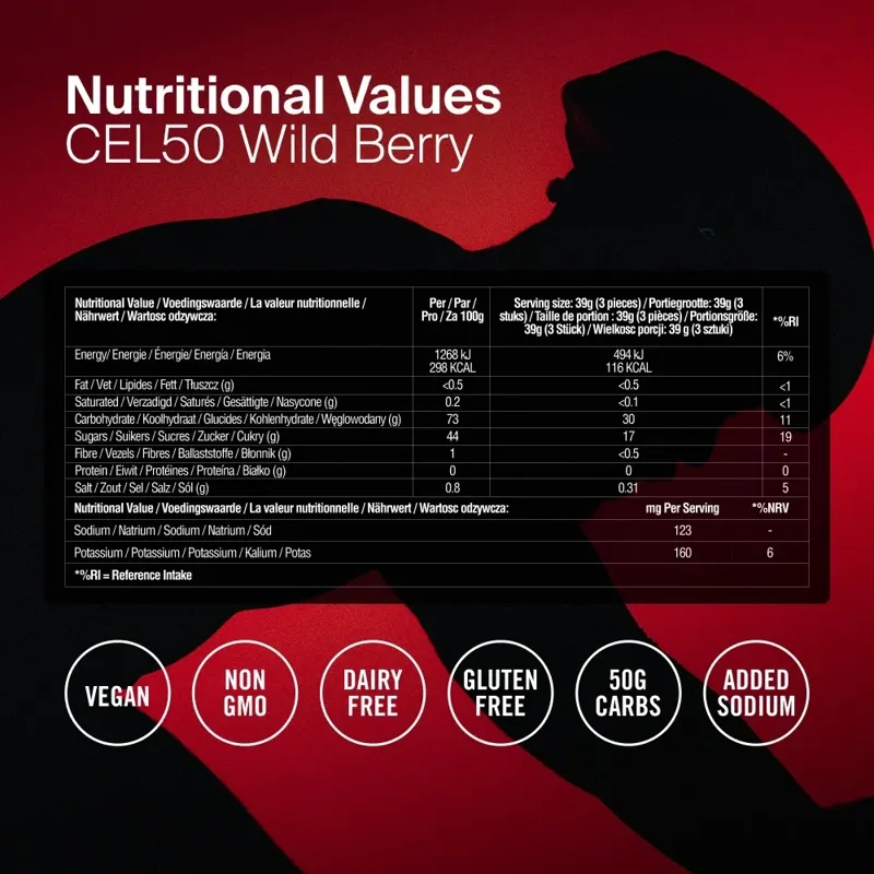 Styrkr CEL50 Carbohydrate Energy Chews in Wild Berry - Single-2
