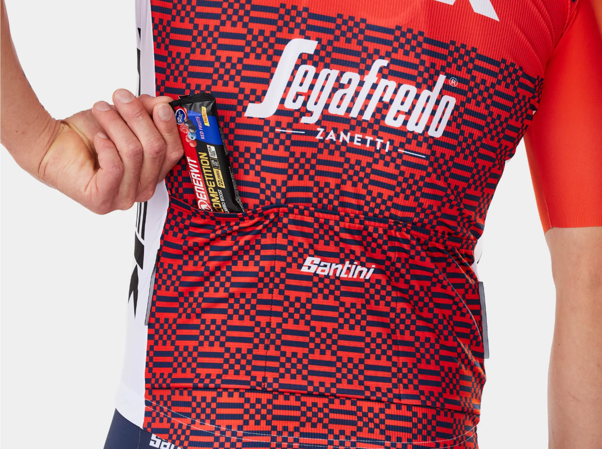 Trek Santini Segafredo Team Replica Race Jersey in White/Red