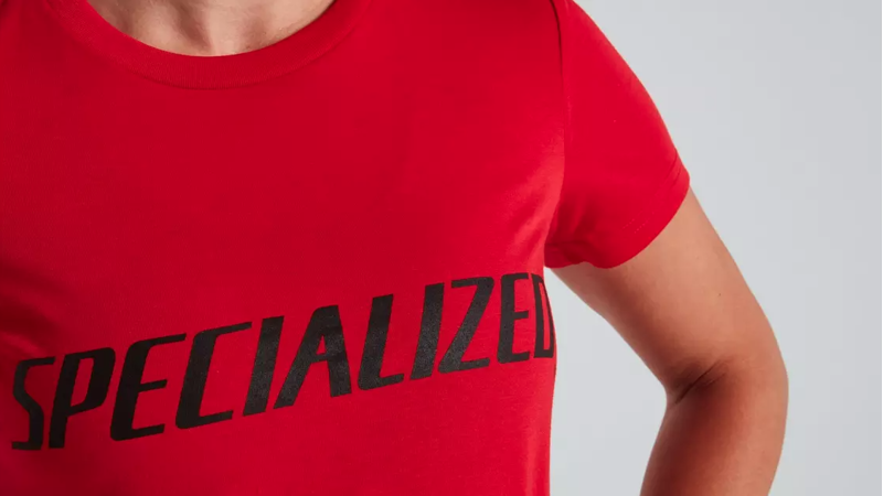 Specialized Women's Short Sleeve Wordmark T- Shirt in Red-2