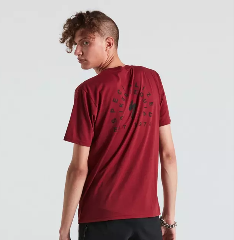 Specialized Stoke Short Sleeve T- Shirt in Maroon-1