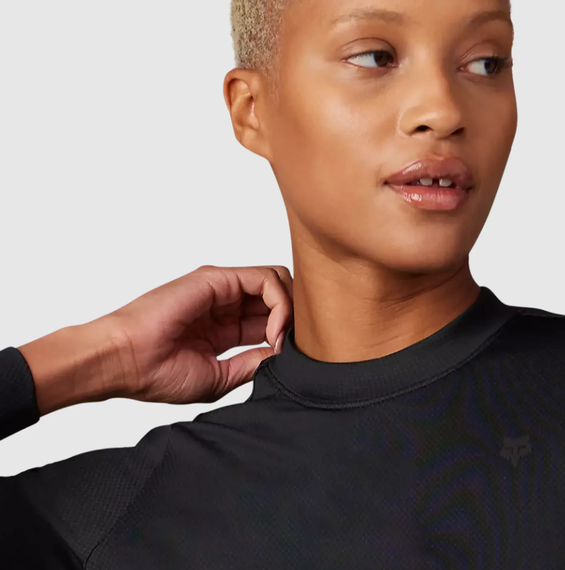 Fox Racing Women's Tecbase Fire Long Sleeve Shirt in Black