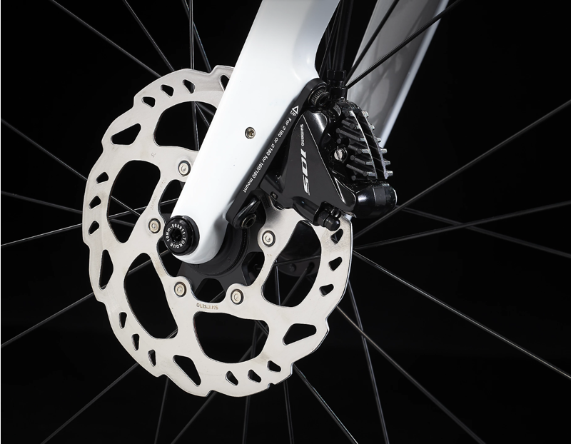 Trek Domane SL 5 Gen 3 Disc Carbon Road Bike 2023 in White and Quicksilver-4