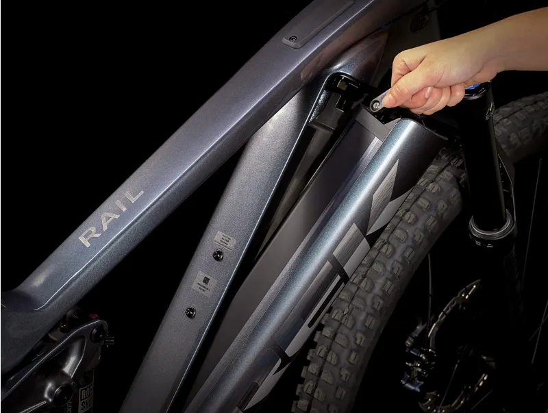 Trek Rail 9.7 SLX/XT Full Suspension Electric Mountain Bike 2024 in Galactic Grey-4