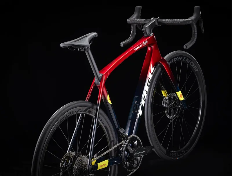 Trek Domane SLR 9 Gen 4 Carbon Road Bike 2024 in Metallic Red Smoke To Blue Smoke Fade-3